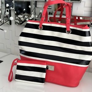 Nine West Stripe Coated Tote Bag